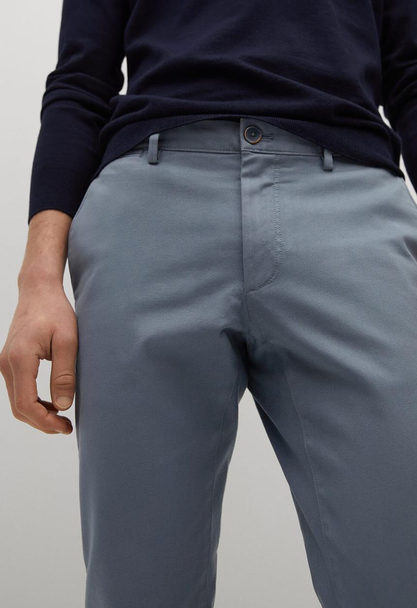 MANGO - Trousers barna - blue
