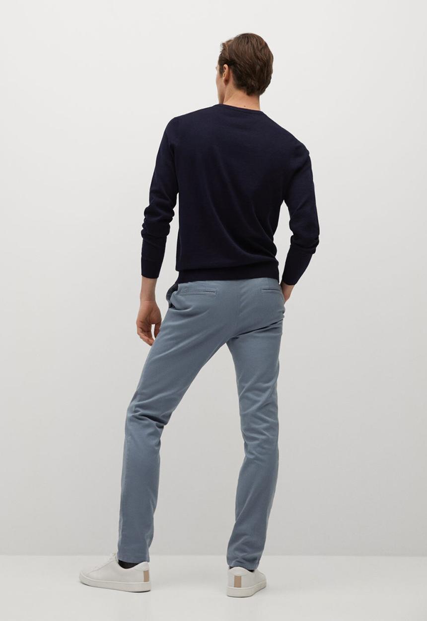 MANGO - Trousers barna - blue