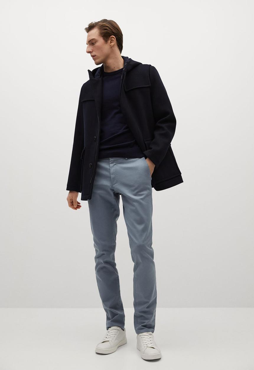 MANGO - Trousers barna - blue