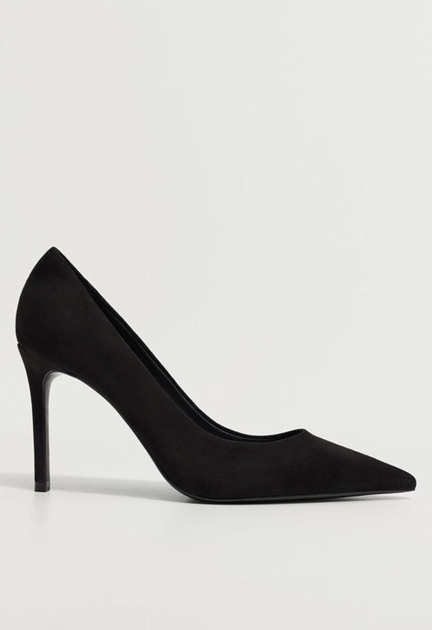 MANGO - Roca leather court - black