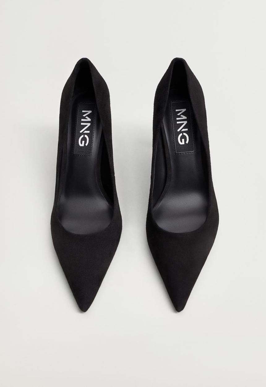 MANGO - Roca leather court - black