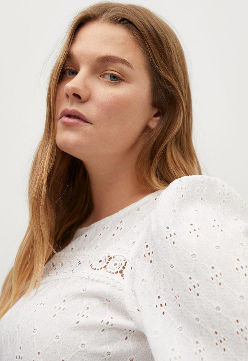 Violeta by Mango - Plus blouse rosi - white