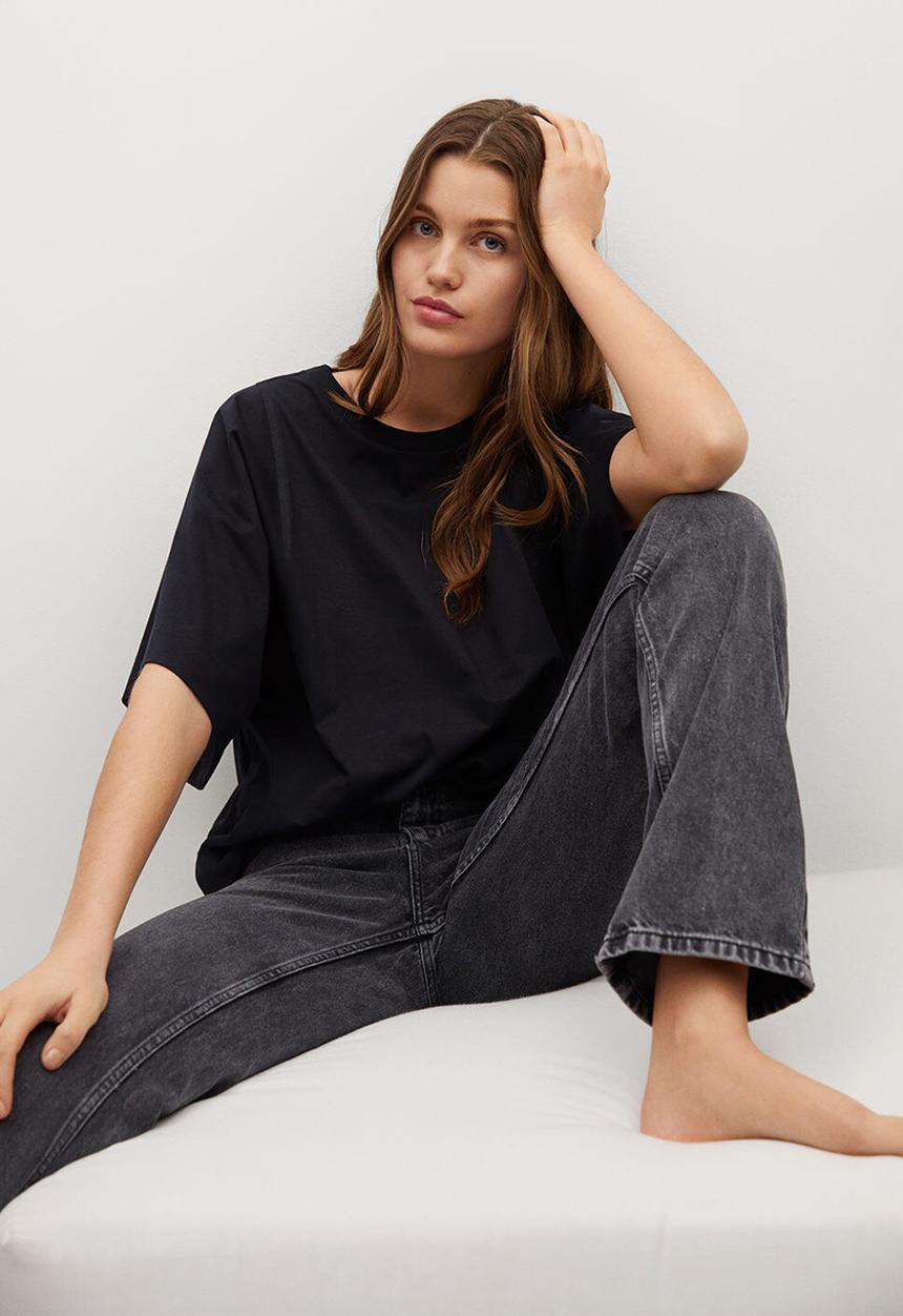 MANGO - T-shirt lupe - black