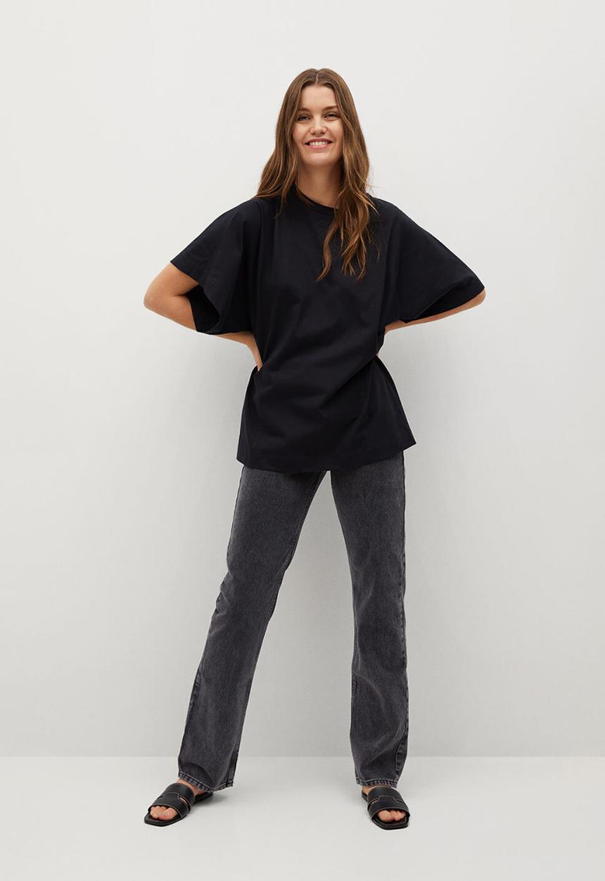 MANGO - T-shirt lupe - black