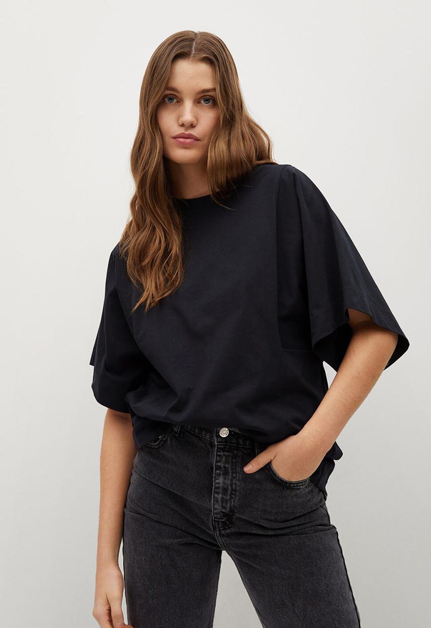 MANGO - T-shirt lupe - black
