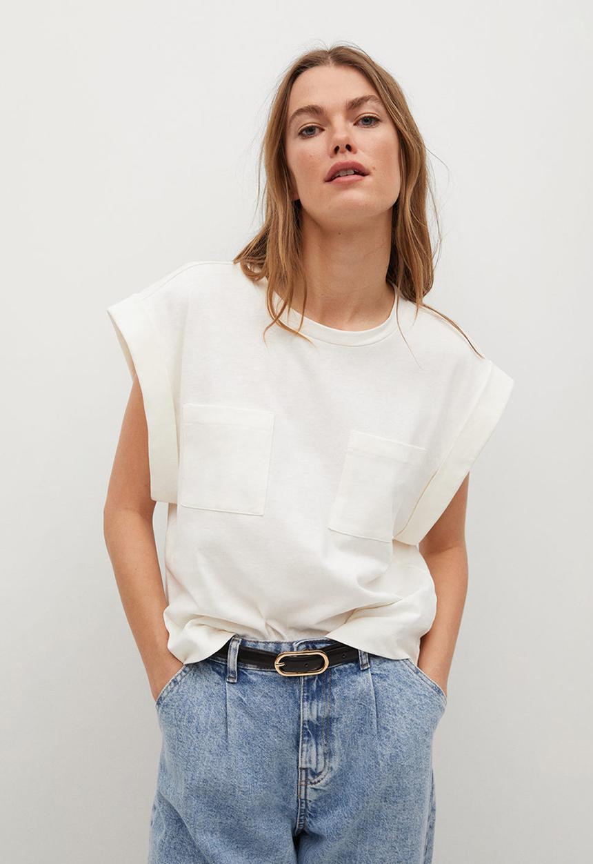 MANGO - T-shirt anie - white