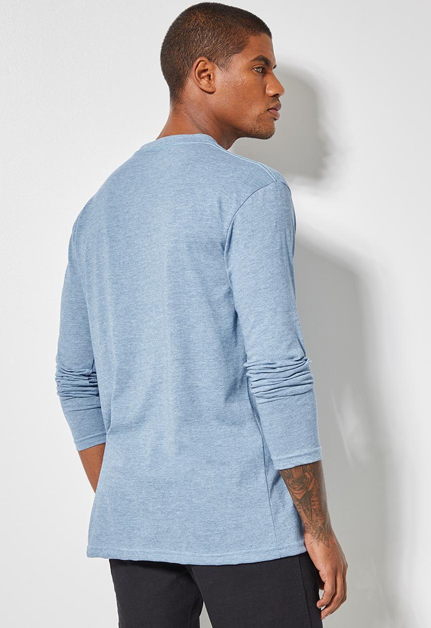 Superbalist - Nate recycled long sleeve crew neck tee - blue 