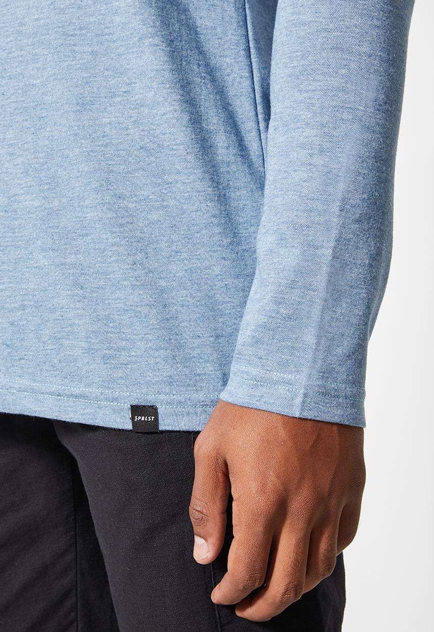 Superbalist - Nate recycled long sleeve crew neck tee - blue 