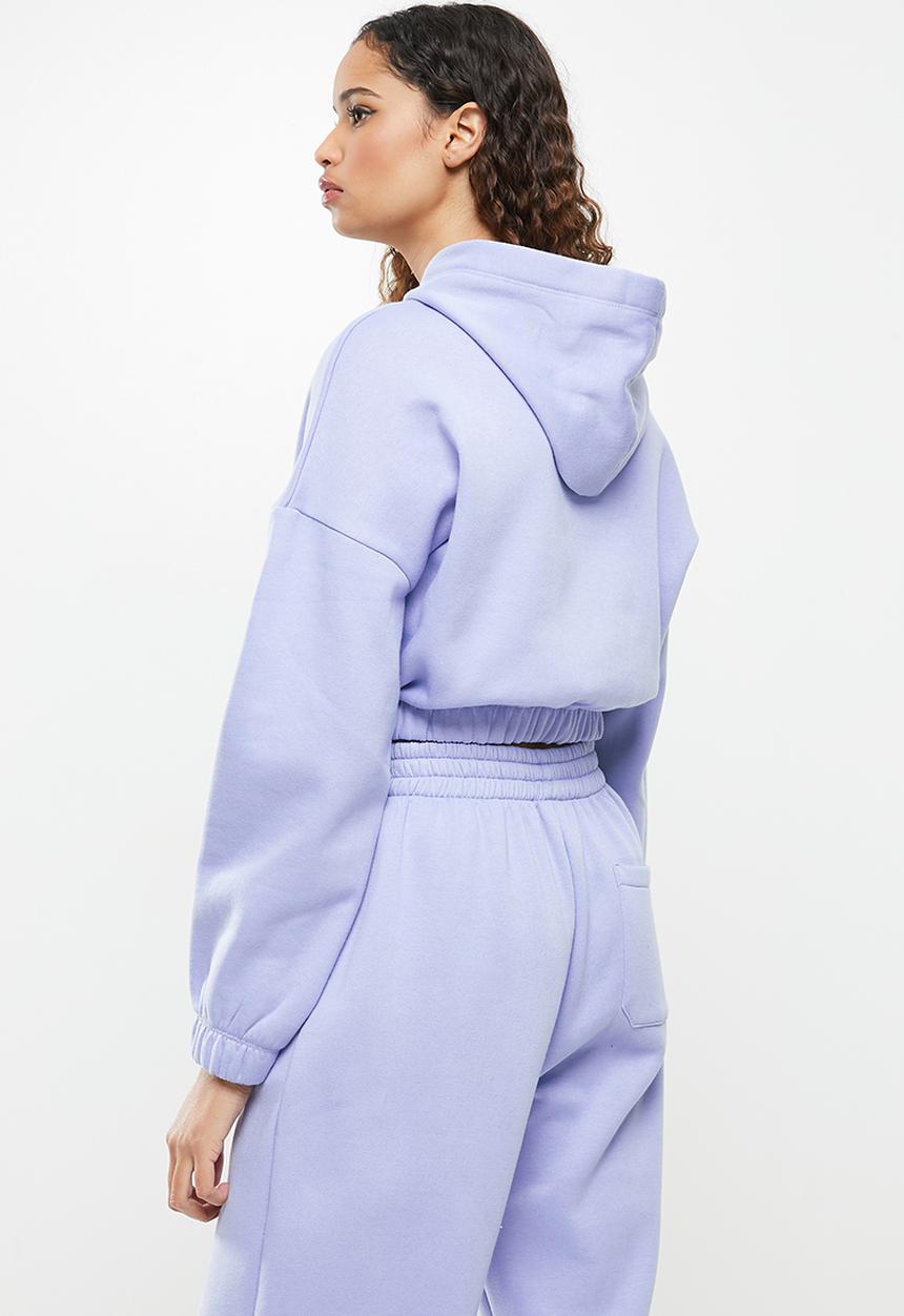 Blake - Cropped hoodie with elastic - light purple