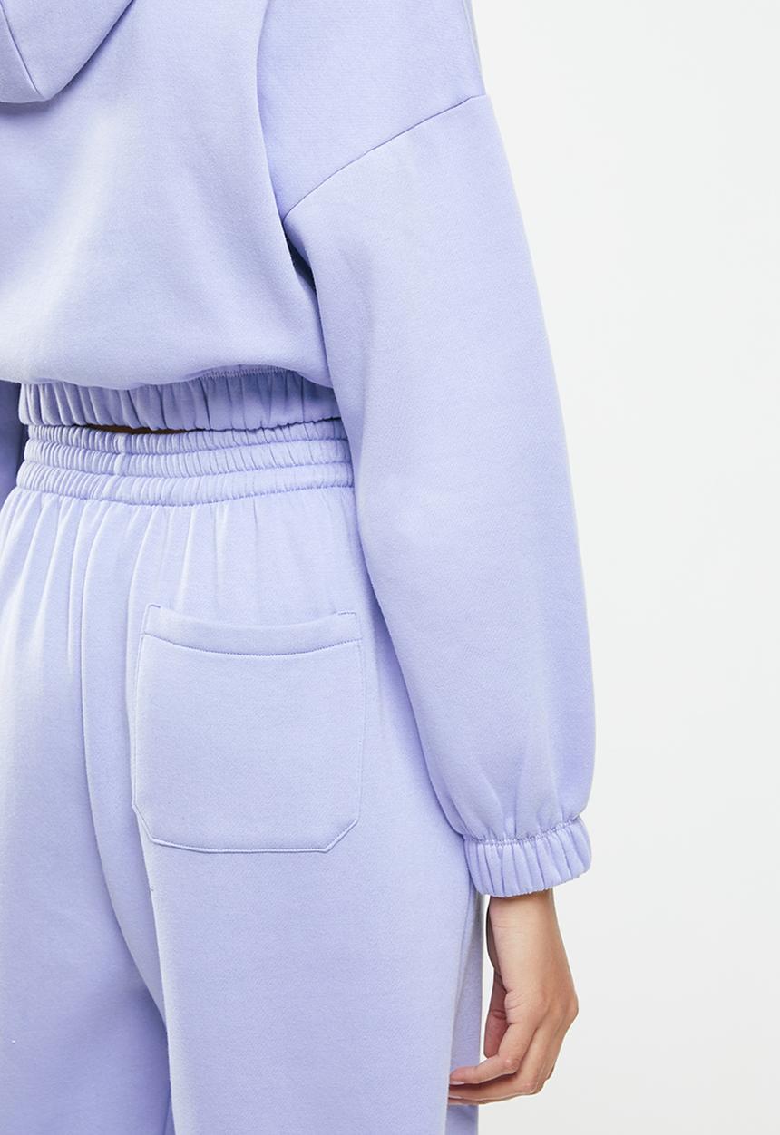 Blake - Cropped hoodie with elastic - light purple