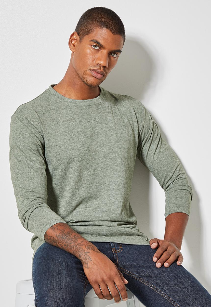 Superbalist - Nate recycled long sleeve crew neck tee - green
