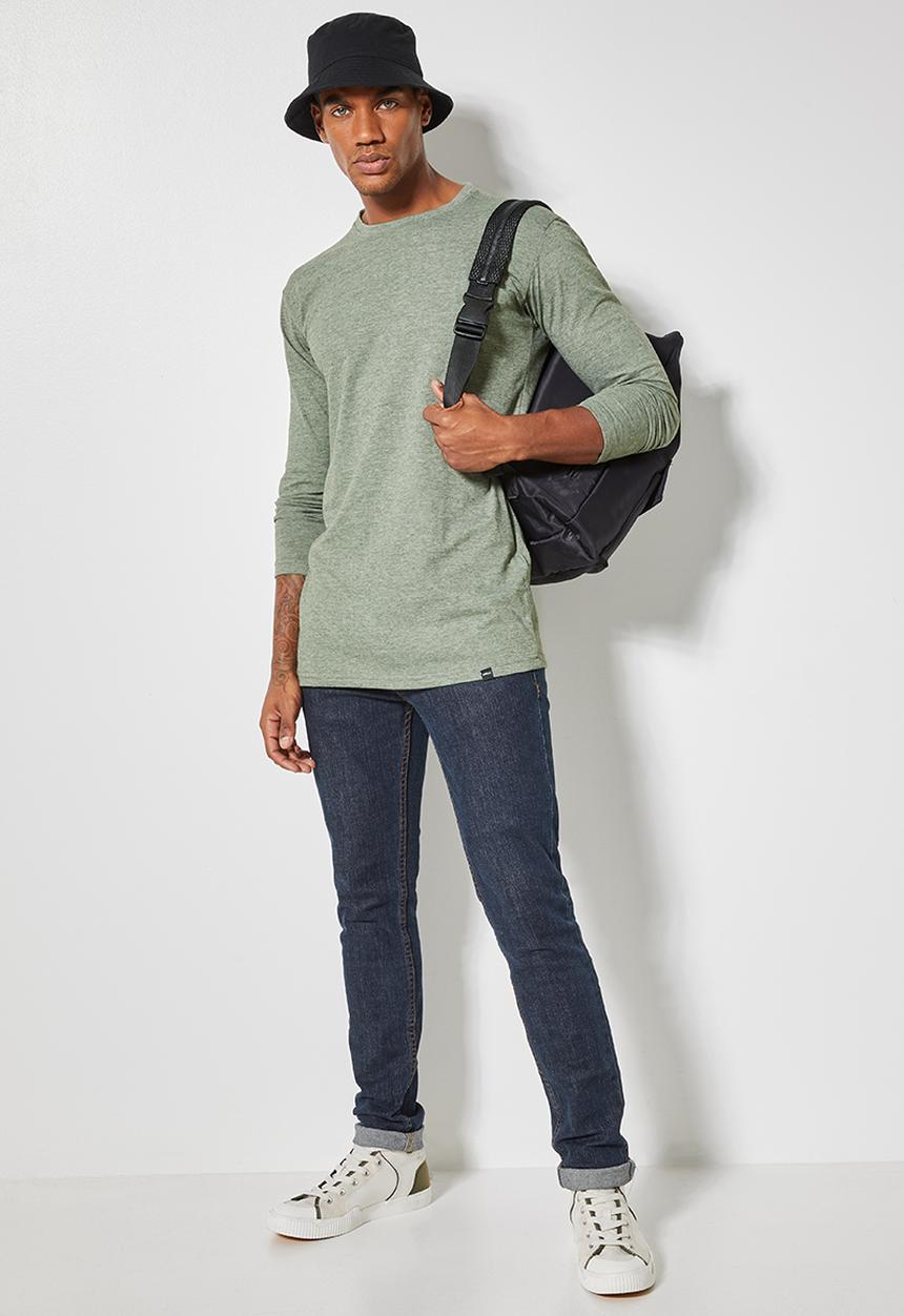 Superbalist - Nate recycled long sleeve crew neck tee - green