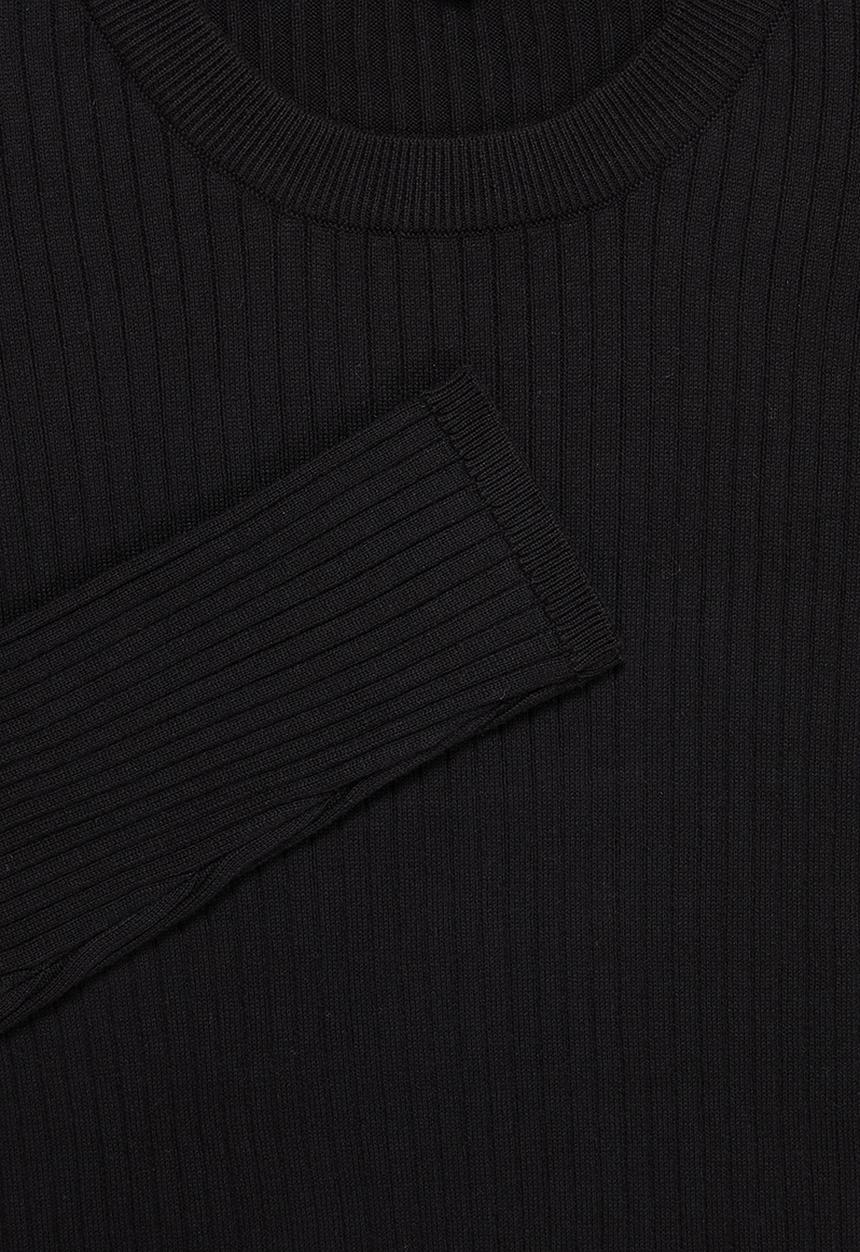 Superbalist - Slim fit ribbed crew neck knit - black