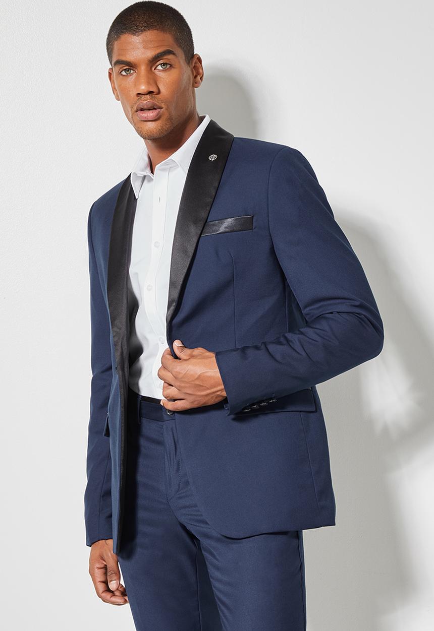 Superbalist - Don fashion slim fit 1-button double vent blazer - navy