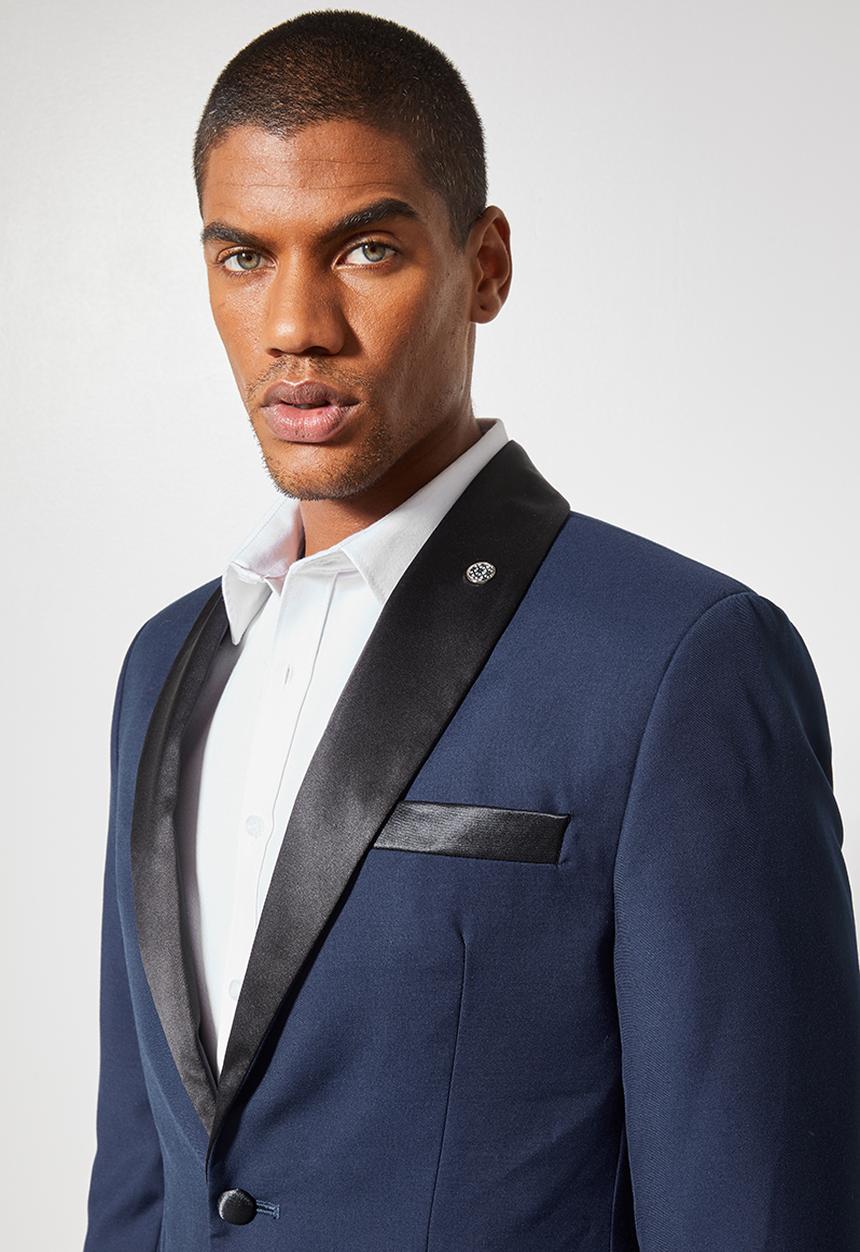 Superbalist - Don fashion slim fit 1-button double vent blazer - navy