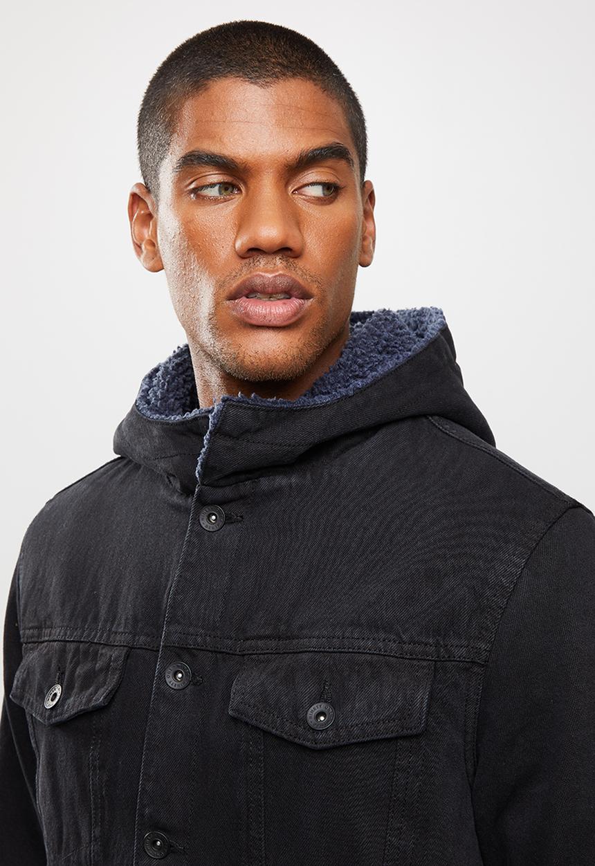 Cotton On - Hooded borg jacket - black