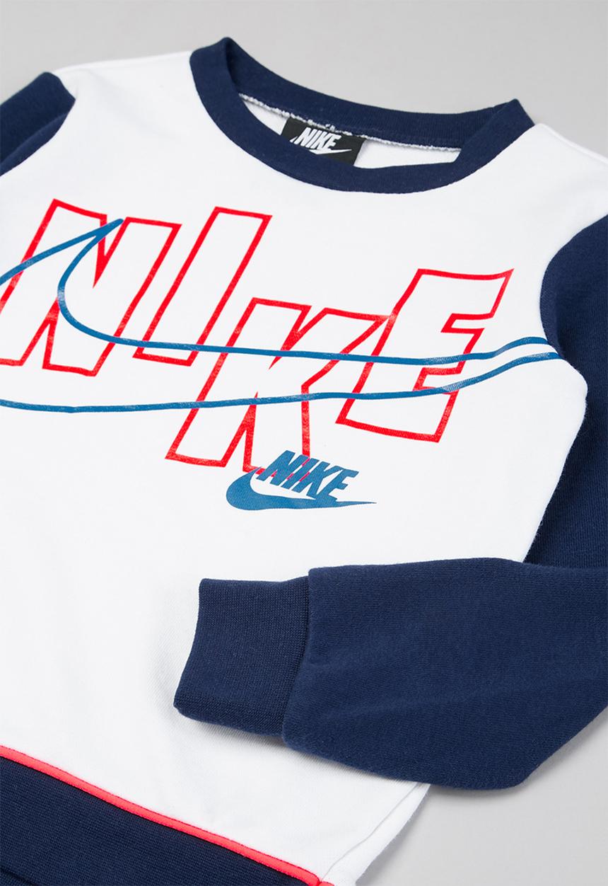 Nike - Nike boys color block fleece crew set - blue & white 