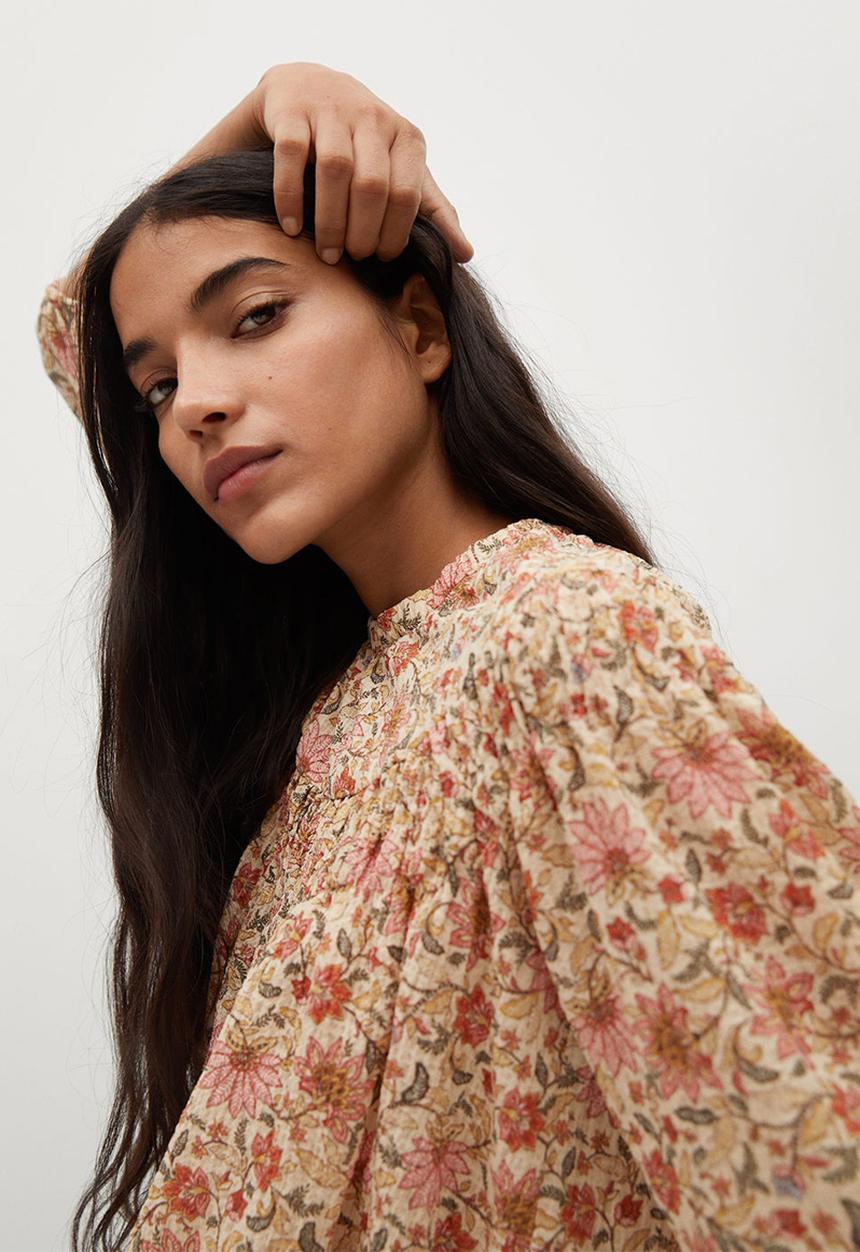 MANGO - Blouse bubble - beige
