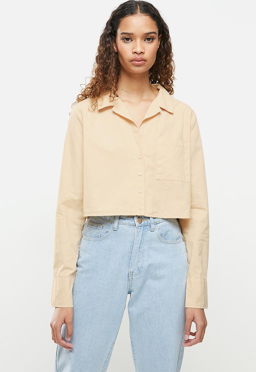Cotton On - Cropped long sleeve shirt - barley