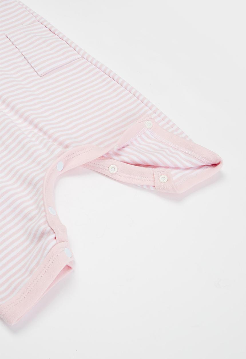 Little Lumps - Knotted dungarees  - pink & white