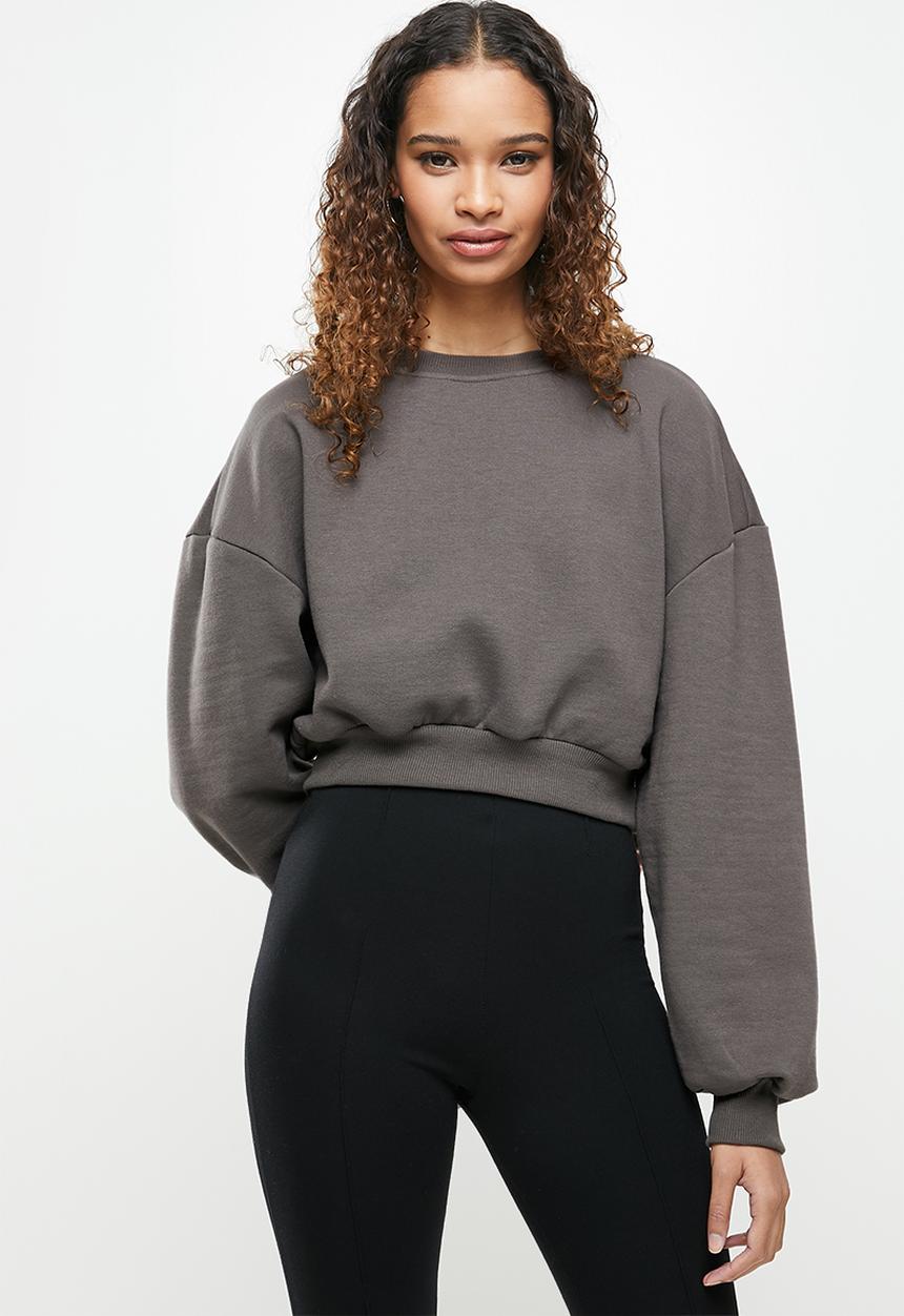 Factorie - Boxy crop crew - grey