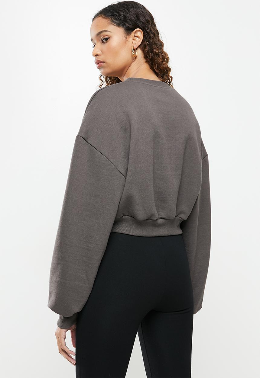 Factorie - Boxy crop crew - grey
