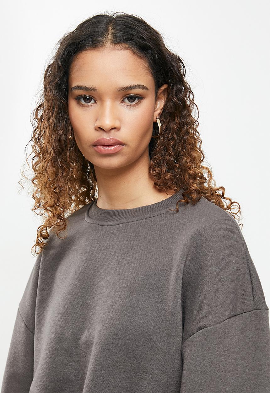 Factorie - Boxy crop crew - grey