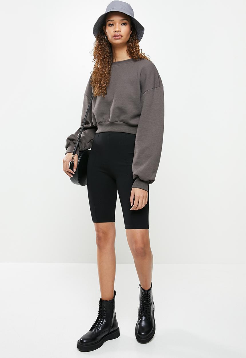 Factorie - Boxy crop crew - grey