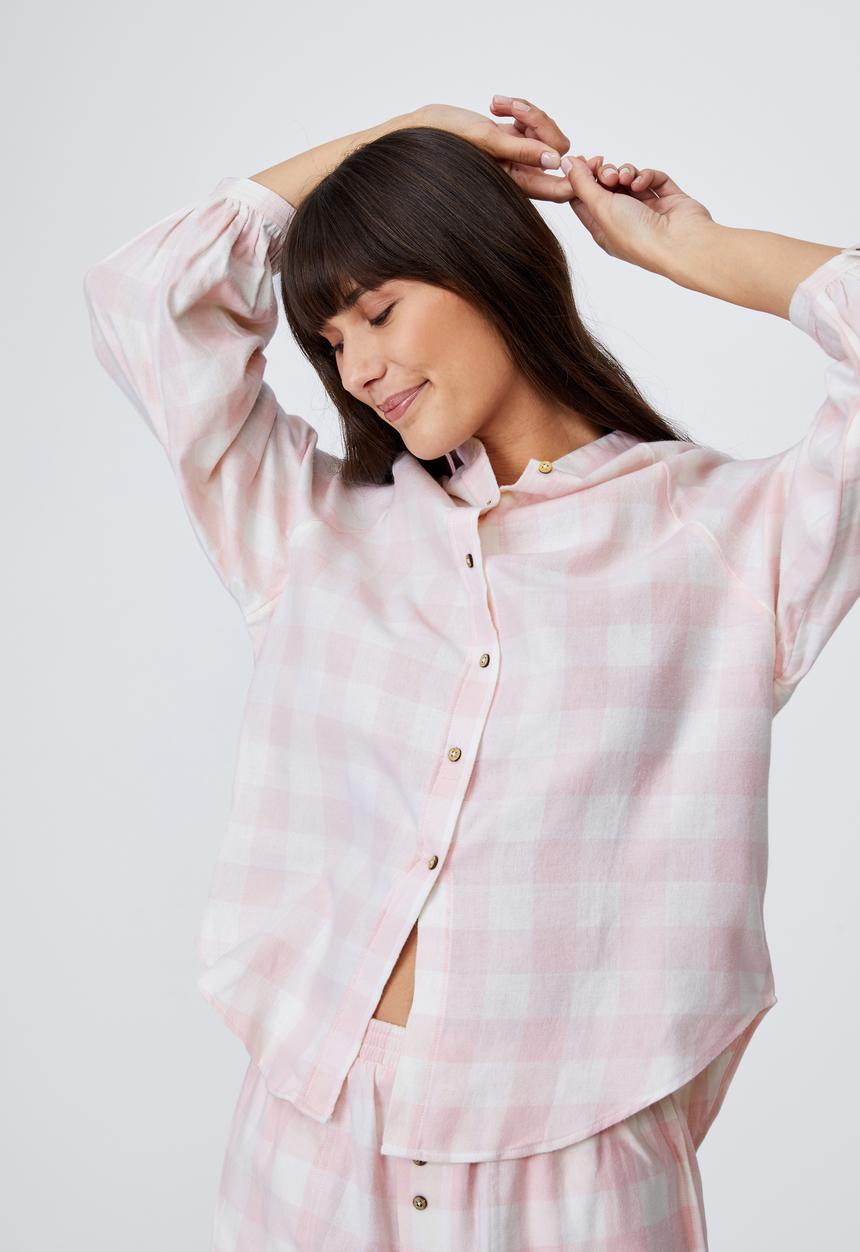 Cotton On - Warm flannel sleep shirt - gingham check