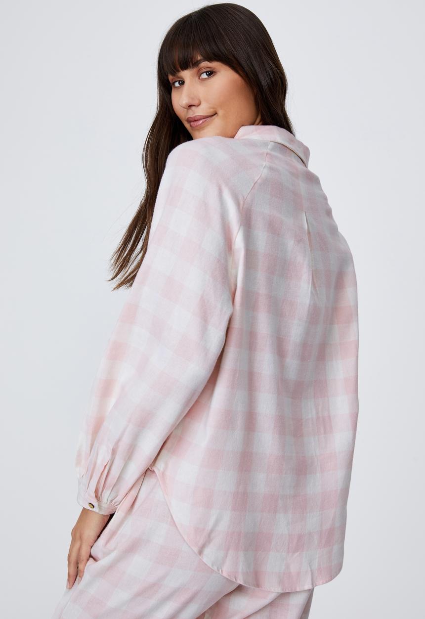 Cotton On - Warm flannel sleep shirt - gingham check