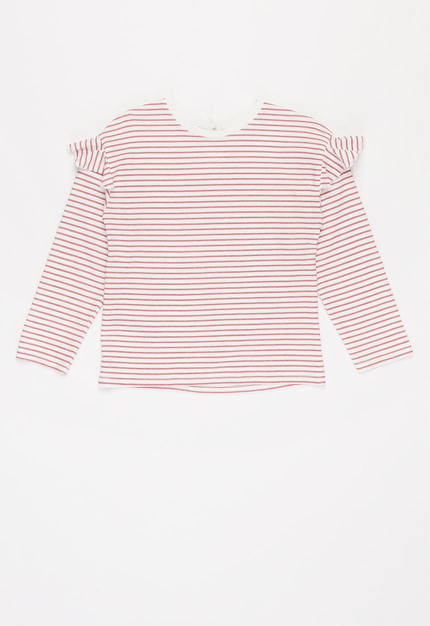 MANGO - Olivia tee - pink & white