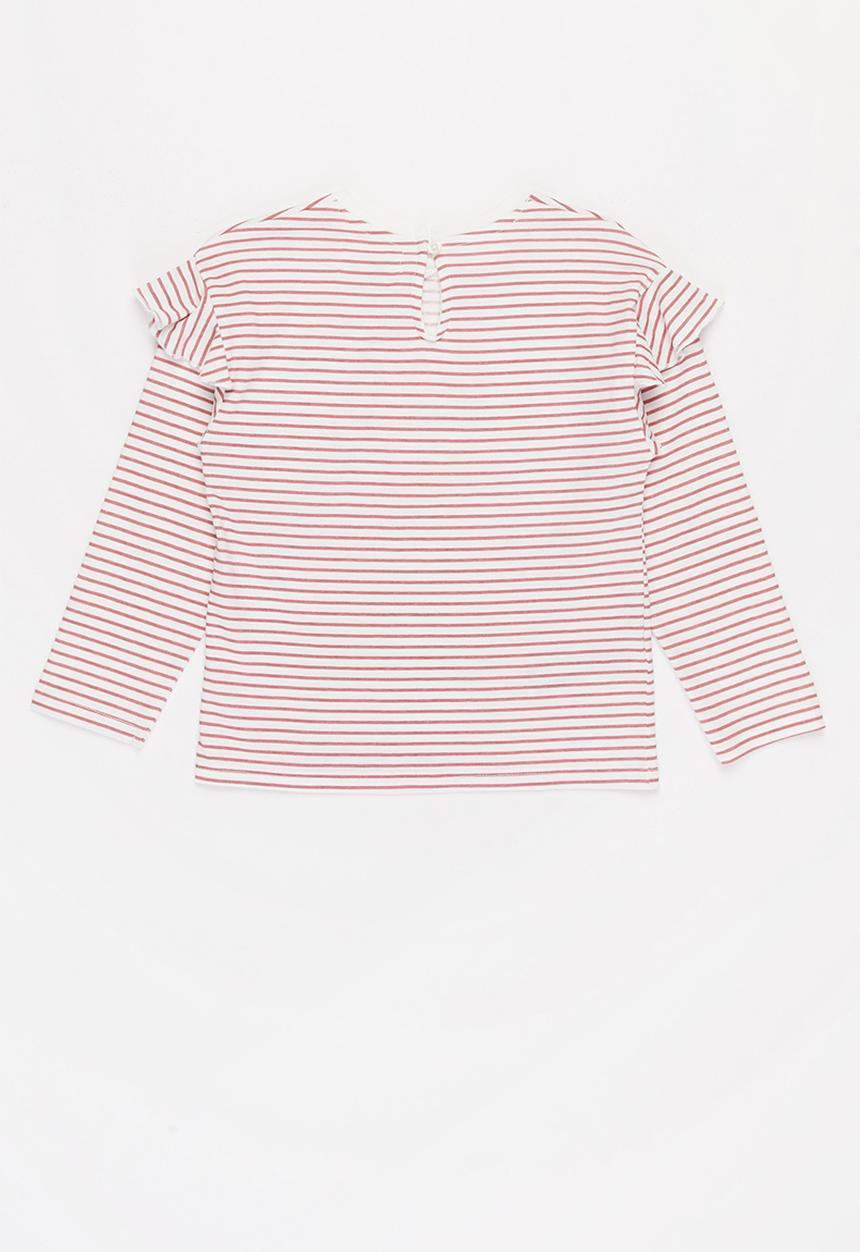 MANGO - Olivia tee - pink & white