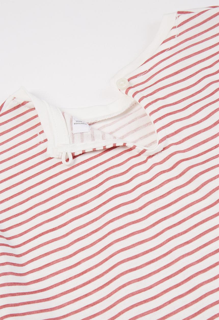MANGO - Olivia tee - pink & white