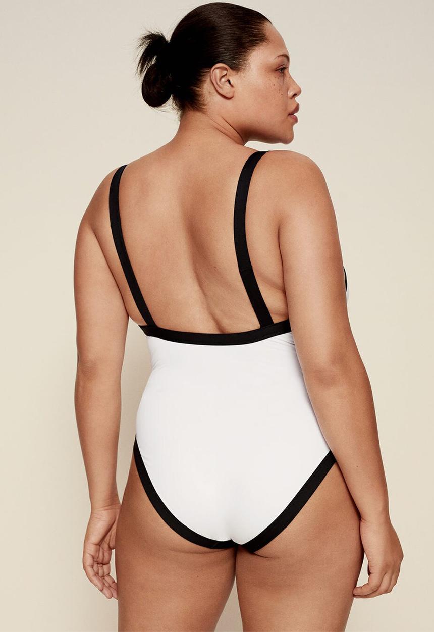 Violeta by Mango - Plus swimsuit naxos - white & black 