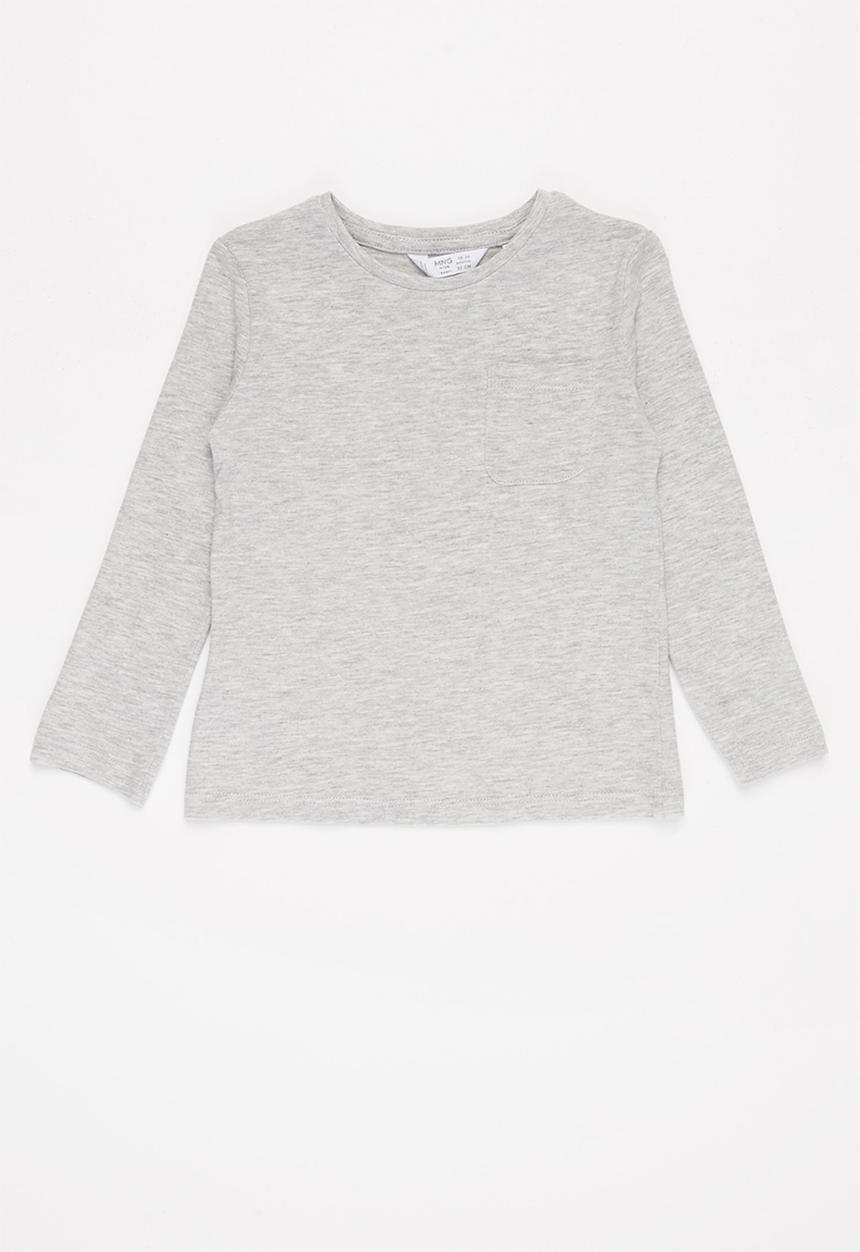 MANGO - Marcos long sleeve tee - grey 