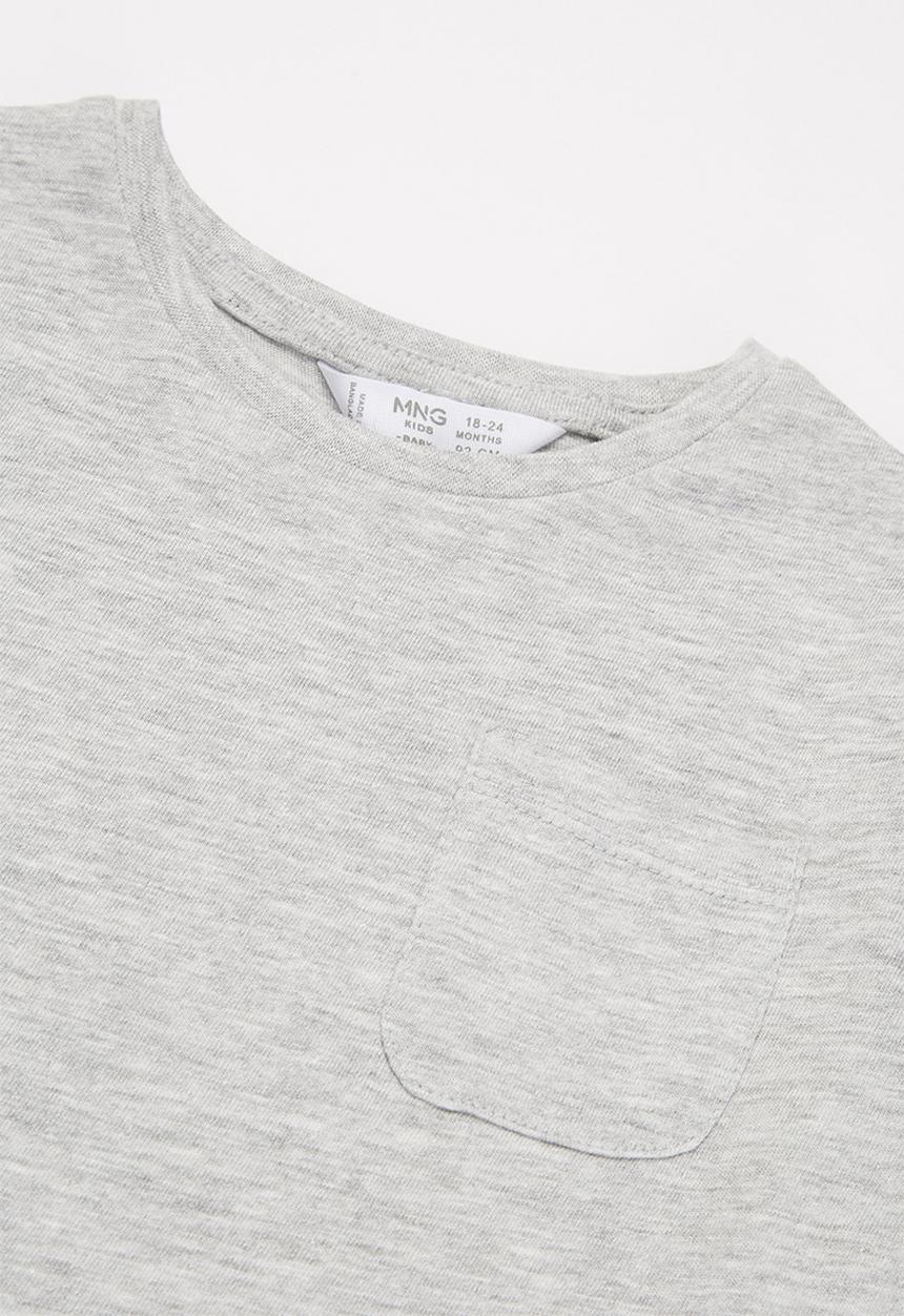 MANGO - Marcos long sleeve tee - grey 