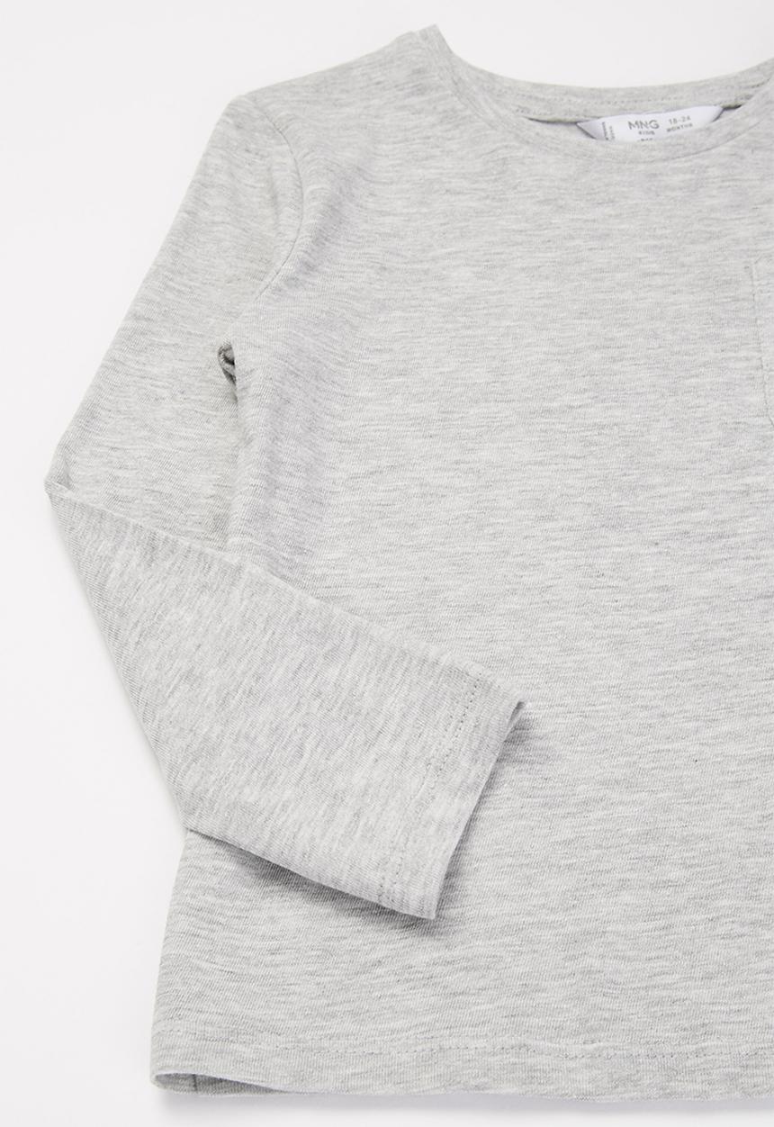 MANGO - Marcos long sleeve tee - grey 