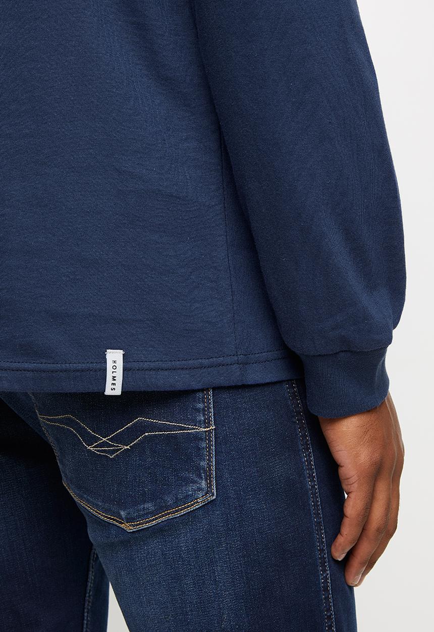 Holmes Bro's - Long sleeve tag tee - navy blue