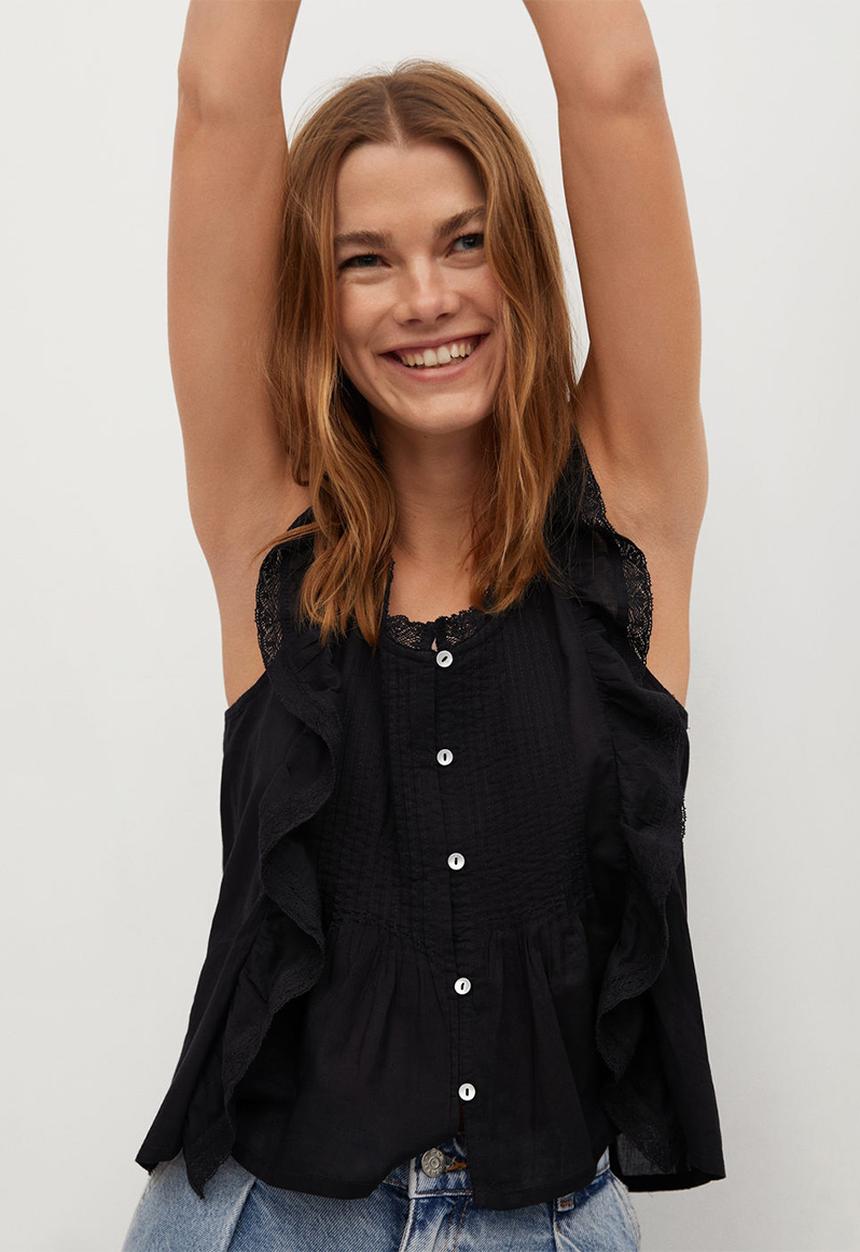 MANGO - Blouse romi - black