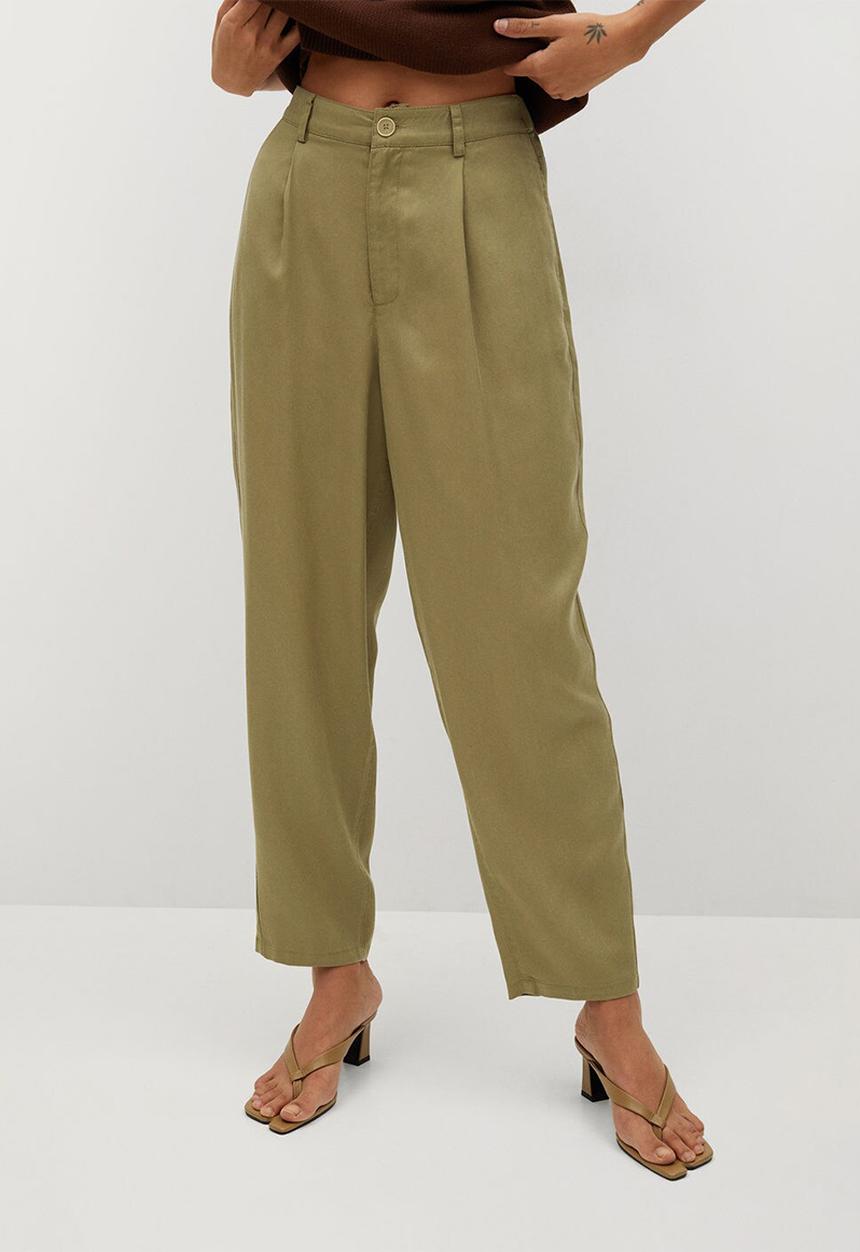 MANGO - Trousers nature - khaki