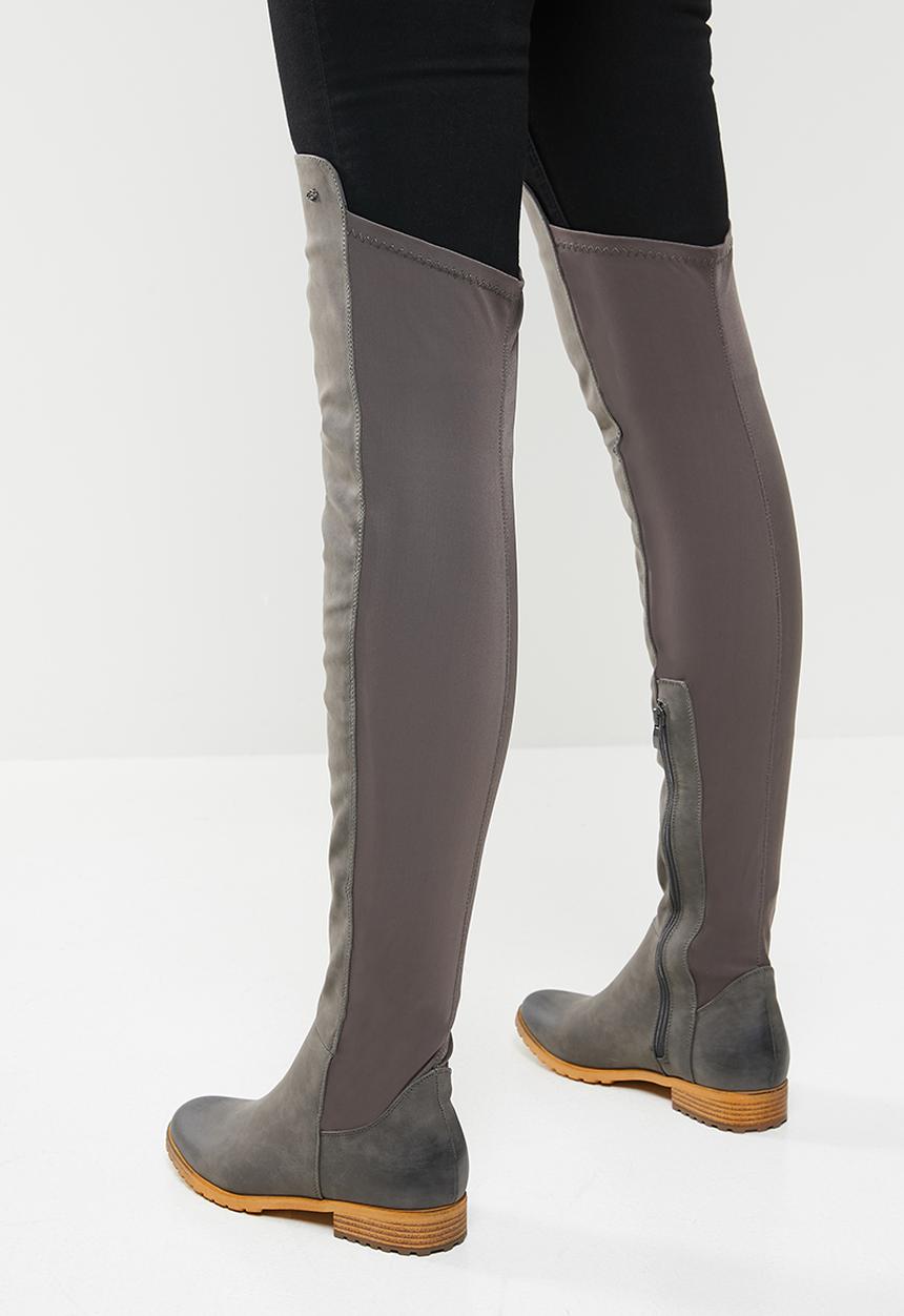 Miss Black - Krabi over the knee boot - grey