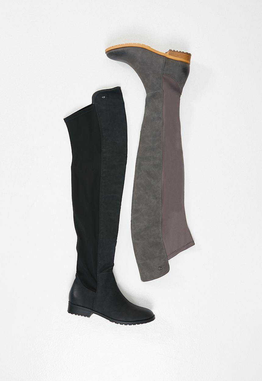 Miss Black - Krabi over the knee boot - grey