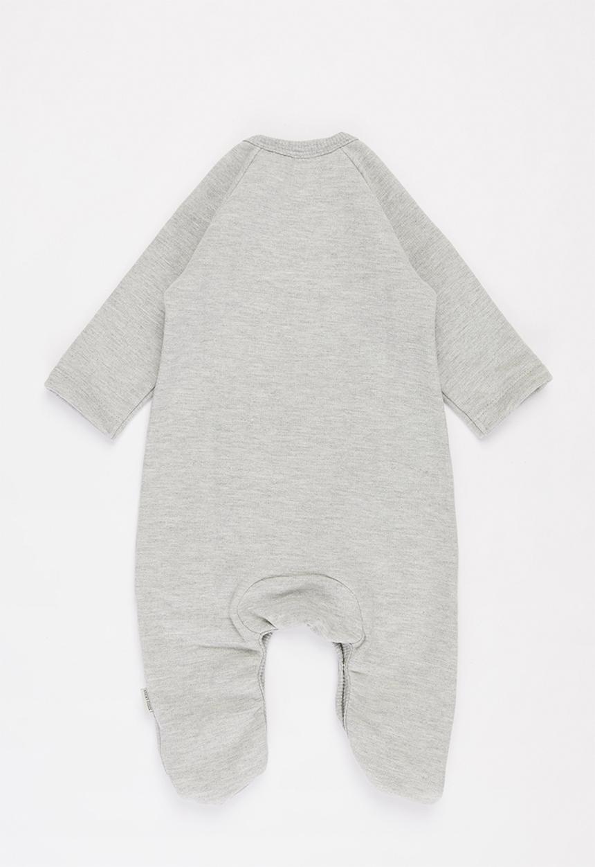 Sticky Fudge - Baby footed fleece babygrow - grey