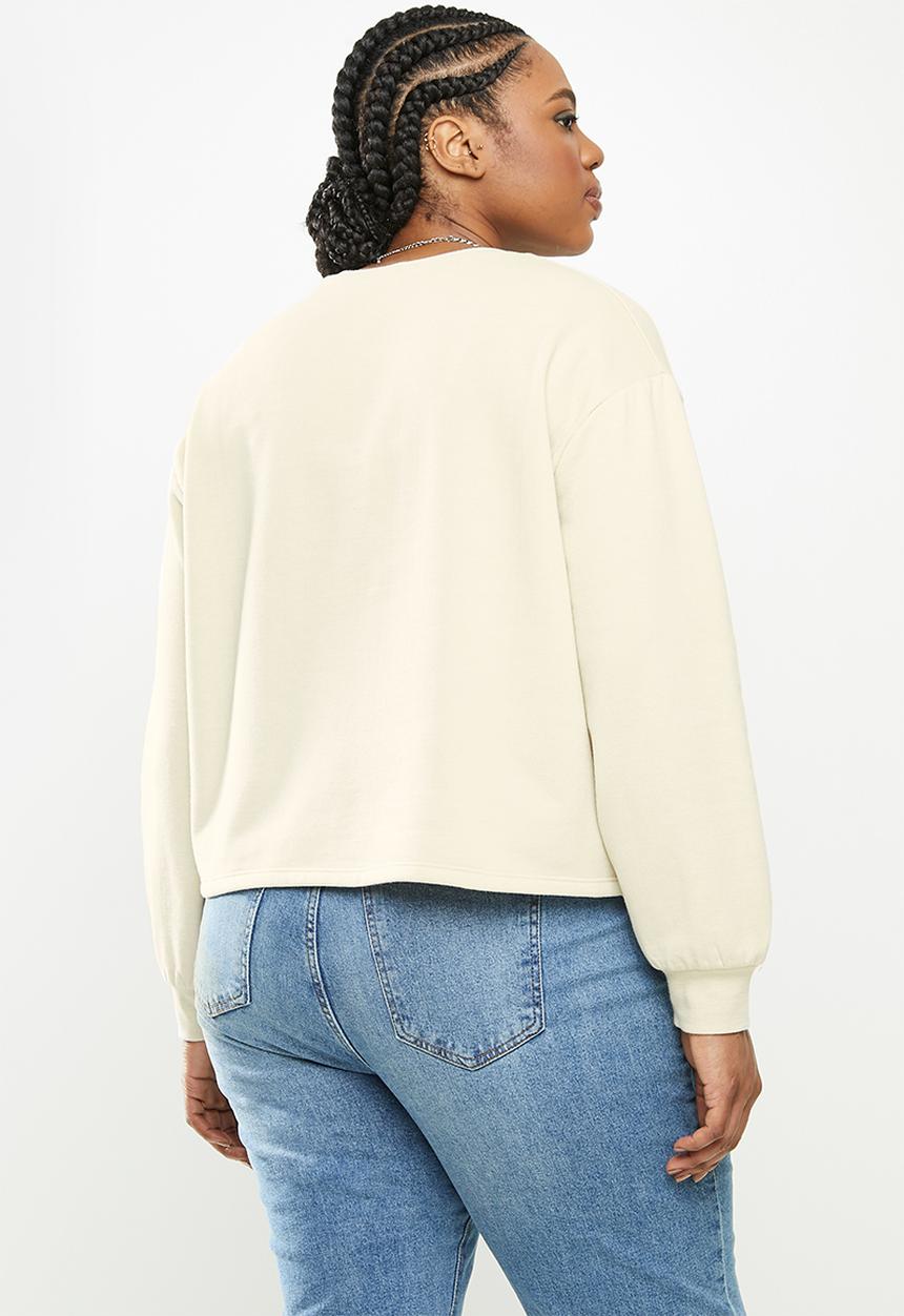 Blake - Cropped sweater Creme Brulee plus - beige 