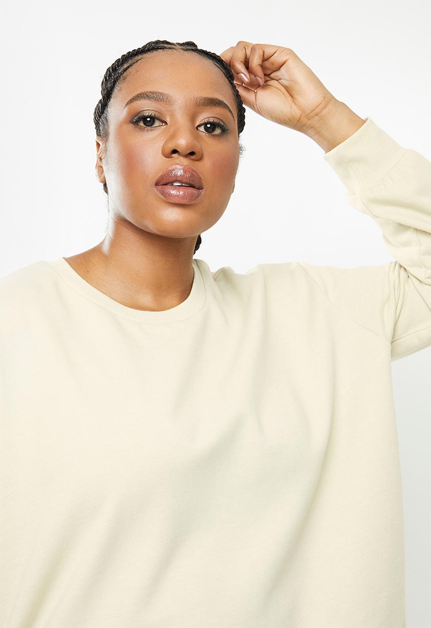 Blake - Cropped sweater Creme Brulee plus - beige 