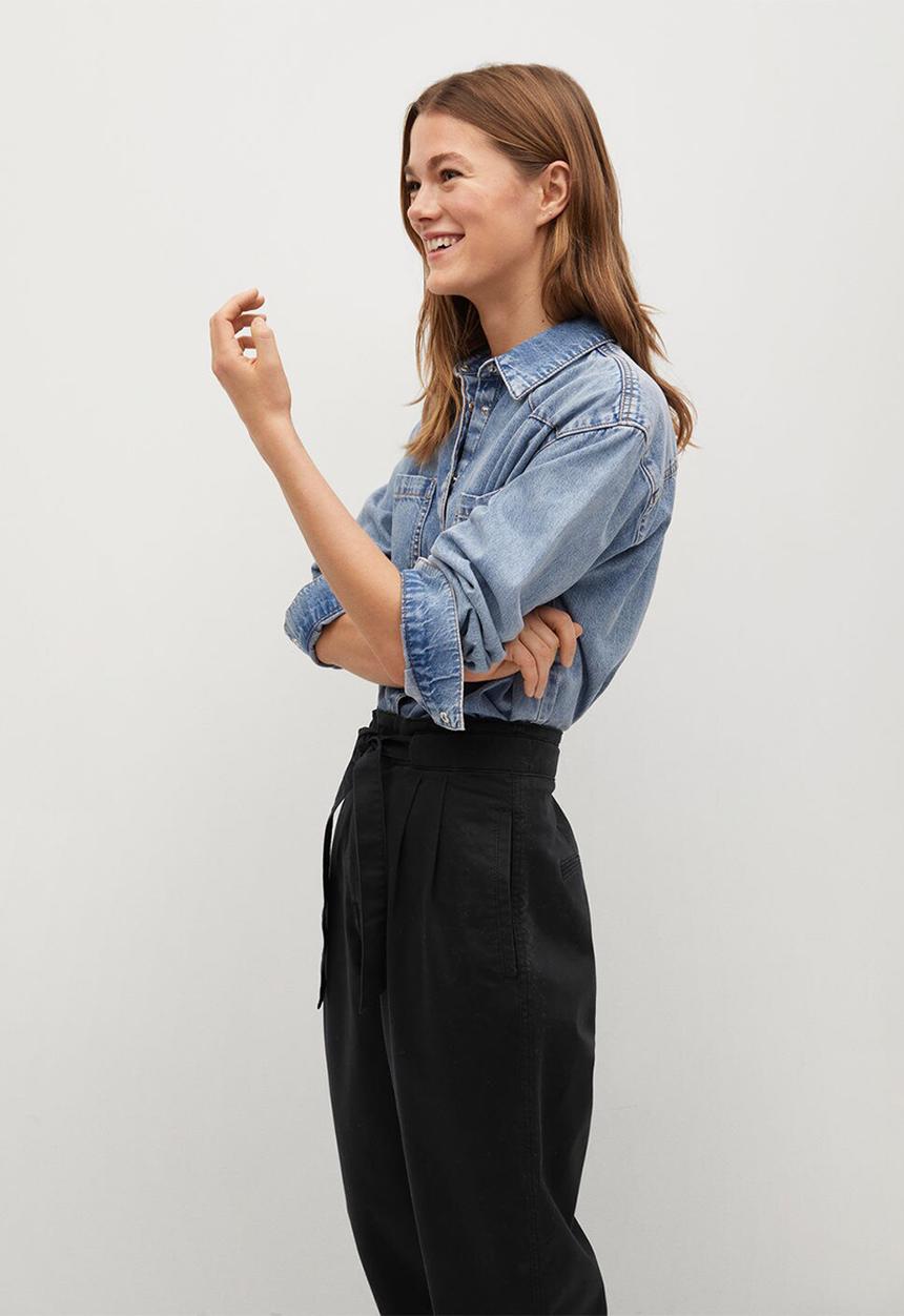 MANGO - Trousers slow - black