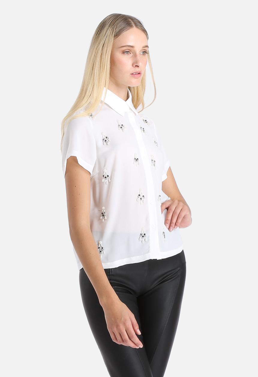 Glamorous - Beaded Short Sleeve Shirt