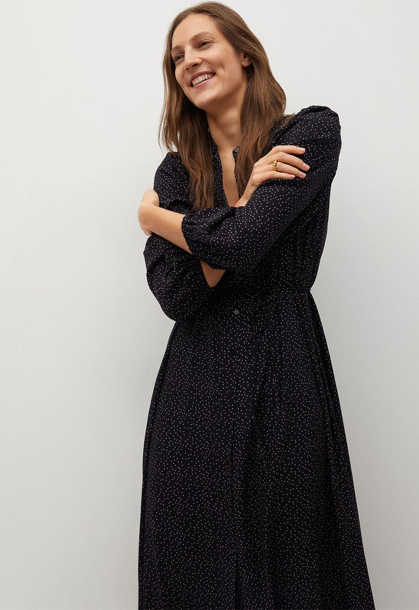 MANGO - Dress cherry - black