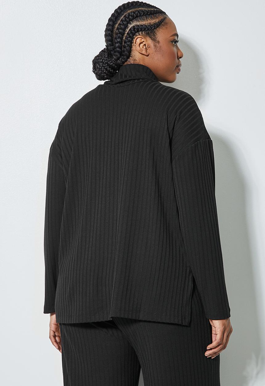 Superbalist - Roll neck soft touch top - black