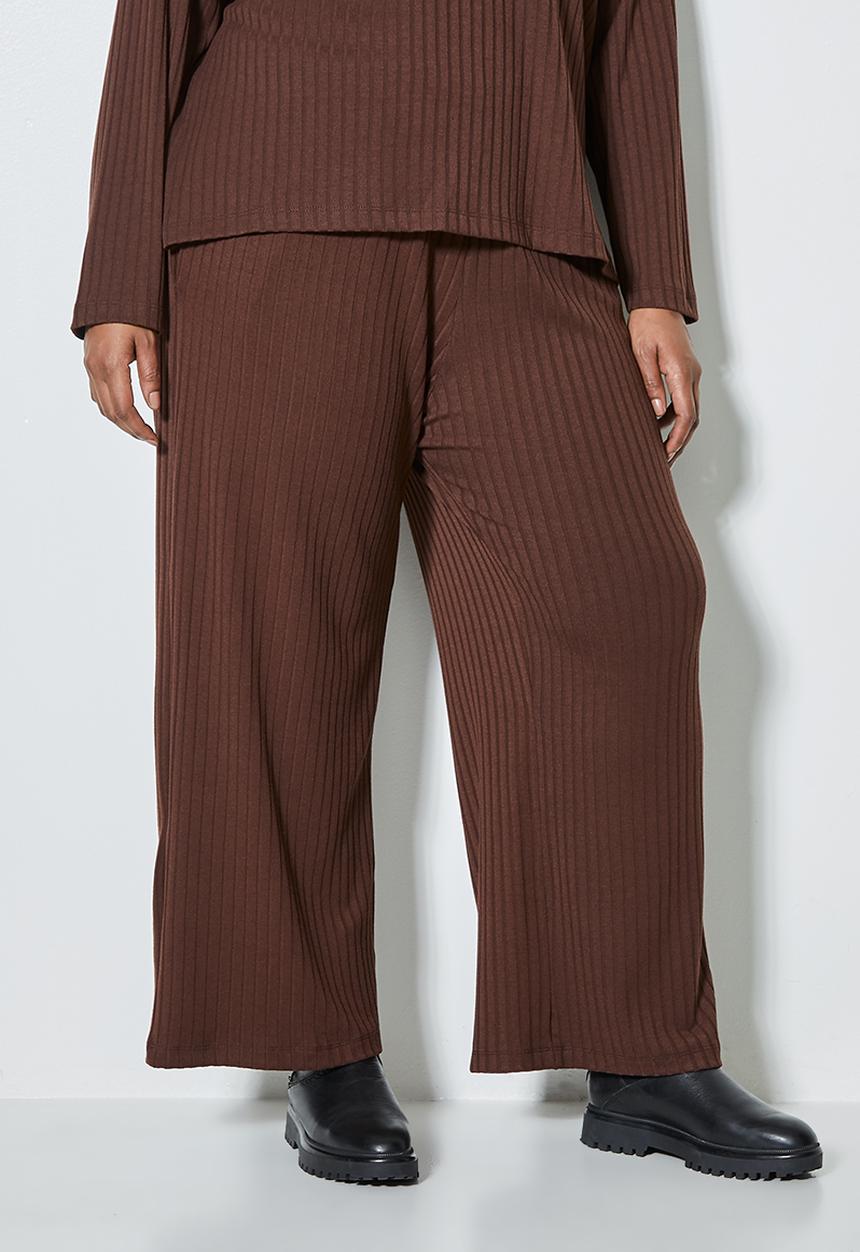 Superbalist - Knit rib wide leg - brown
